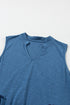 Split V Neck Tiered Flowy Sleeveless Dress